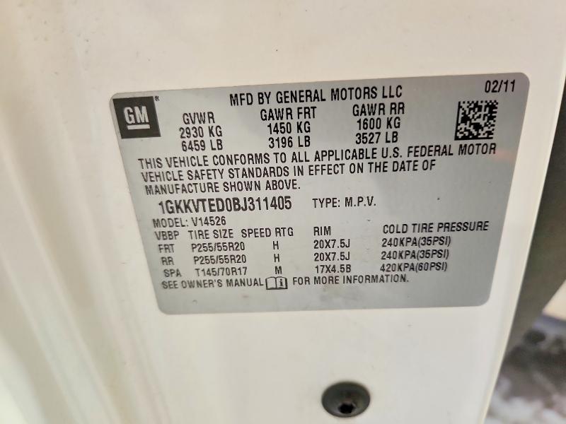 Продажа на аукционе авто 2011 Gmc Acadia, vin: 1GKKVTED0BJ311405, номер лота: 57538346