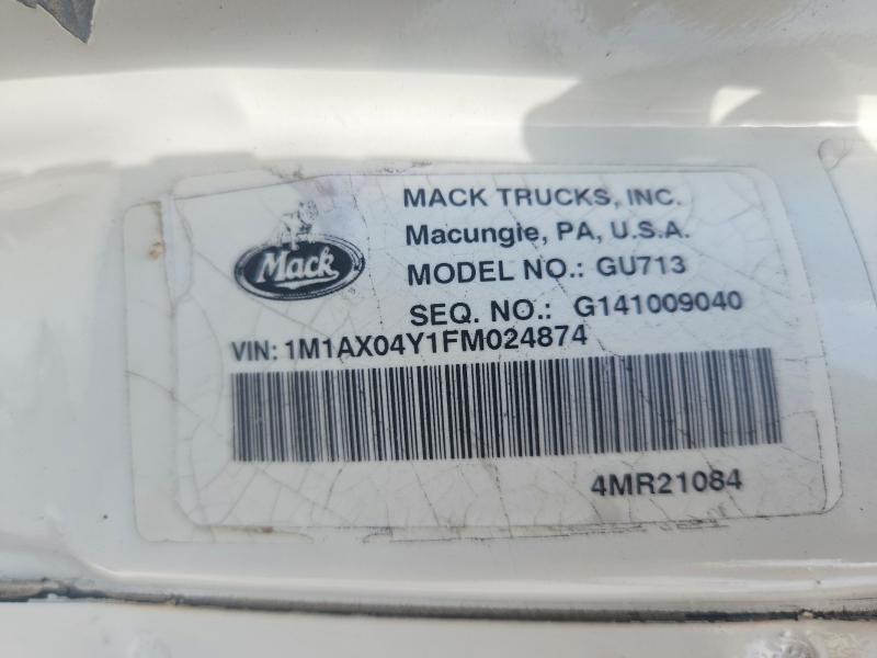Продажа на аукционе авто 2015 Mack 700, vin: 1M1AX04Y1FM024874, номер лота: 58827656