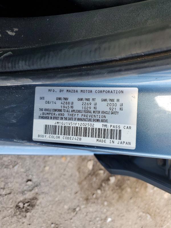 Aukcja sprzedaży 2015 Mazda 6, vin: JM1GJ1V51F1202502, numer aukcji: 56856136