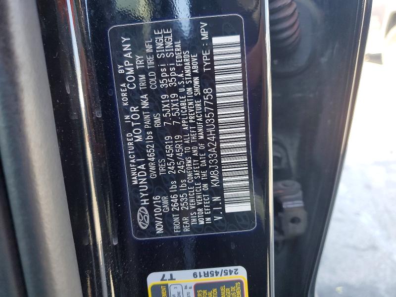 Продаж на аукціоні авто 2017 Hyundai Tucson, vin: KM8J33A24HU357758, номер лоту: 55640246