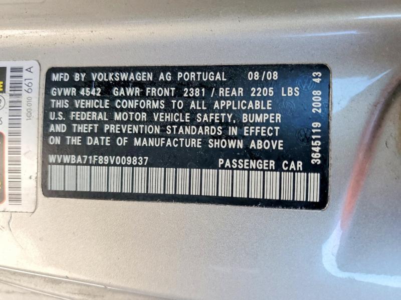 Aukcja sprzedaży 2009 Volkswagen Eos, vin: WVWBA71F89V009837, numer aukcji: 56665056