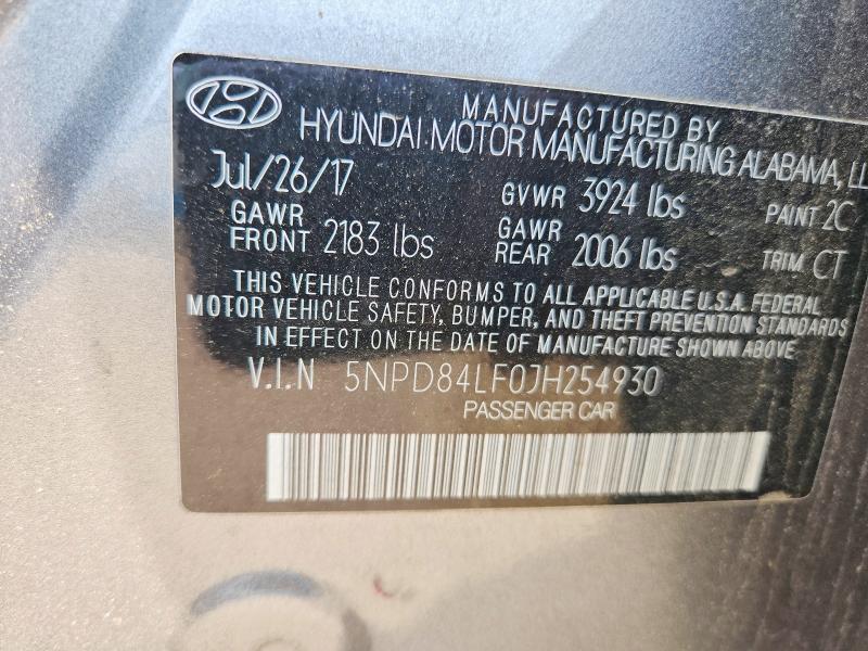 Aukcja sprzedaży 2018 Hyundai Elantra, vin: 5NPD84LF0JH254930, numer aukcji: 56808756