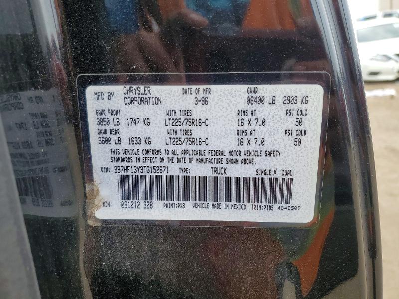 56494606 :رقم المزاد ، 3B7HF13Y3TG152671 vin ، 1996 Dodge Ram 1500 مزاد بيع