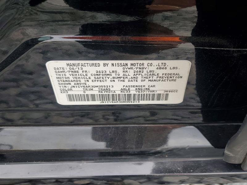 56074156 :رقم المزاد ، JN1CV6AR3DM355213 vin ، 2013 Infiniti G37 Sedan مزاد بيع