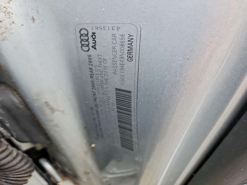 2009 Audi A8 მანქანა იყიდება აუქციონზე, vin: WAULV94E49N008656, აუქციონის ნომერი: 59289556