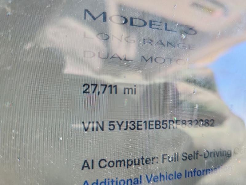 Aukcja sprzedaży 2024 Tesla Model 3, vin: 5YJ3E1EB5RF832382, numer aukcji: 57021886