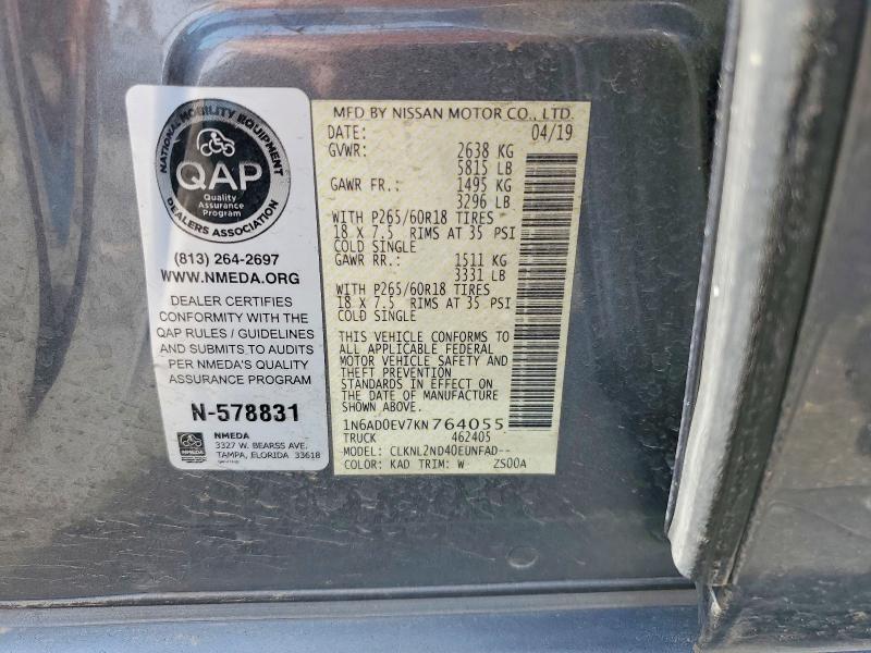 56765606 :رقم المزاد ، 1N6AD0EV7KN764055 vin ، 2019 Nissan Frontier مزاد بيع