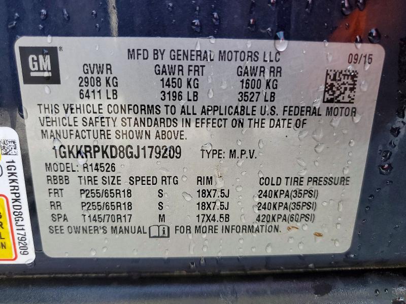 Продажа на аукционе авто 2016 Gmc Acadia, vin: 1GKKRPKD8GJ179209, номер лота: 56649536