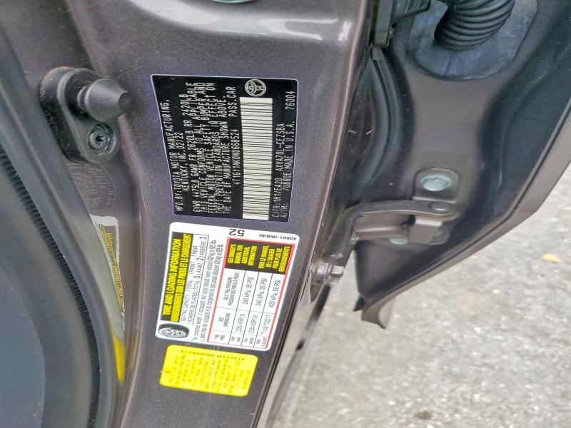 2022 Toyota Camry მანქანა იყიდება აუქციონზე, vin: 4T1G11AK0NU668524, აუქციონის ნომერი: 56665506