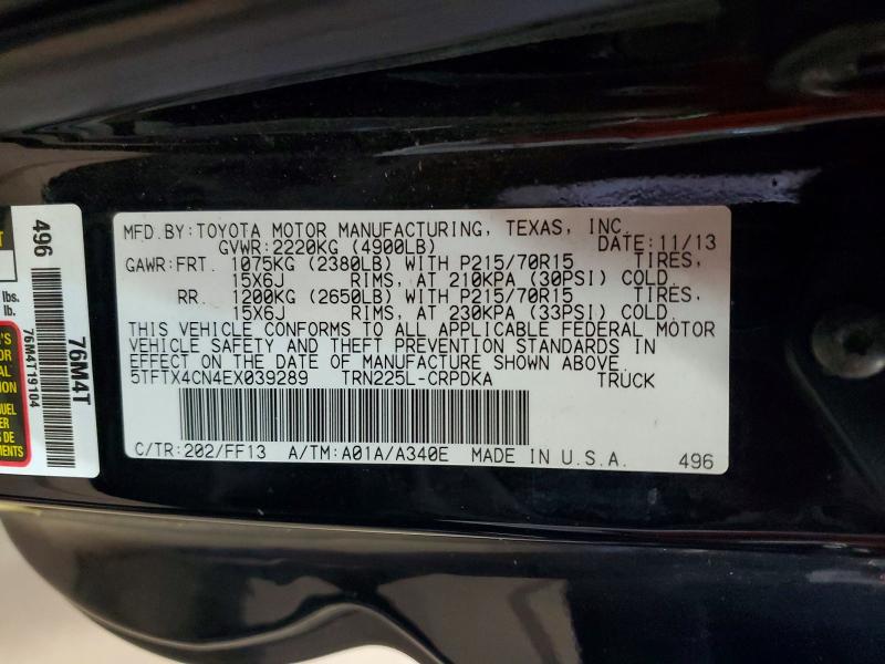 Продажа на аукционе авто 2014 Toyota Tacoma, vin: 5TFTX4CN4EX039289, номер лота: 57307326