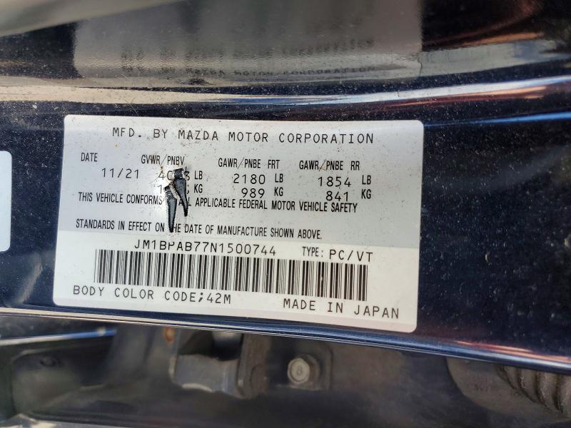 Продажа на аукционе авто 2022 Mazda 3, vin: JM1BPAB77N1500744, номер лота: 57602326