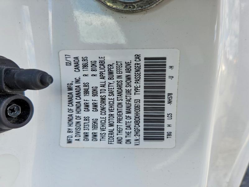 Aukcja sprzedaży 2017 Honda Civic, vin: 2HGFC4B0XHH306153, numer aukcji: 56624866