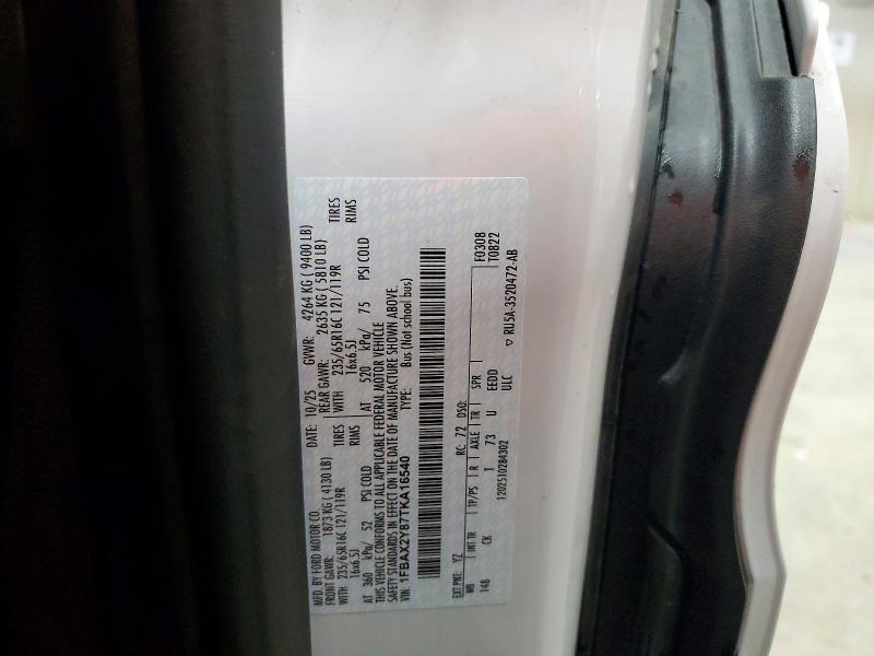 56492926 :رقم المزاد ، 1FBAX2Y87TKA16540 vin ، 2026 Ford Transit مزاد بيع
