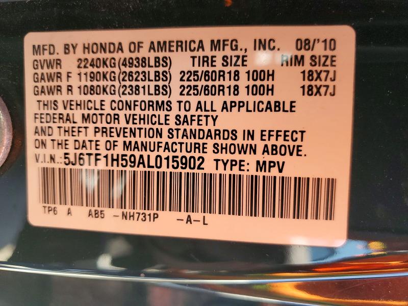 Продажа на аукционе авто 2010 Honda Accord Crosstour, vin: 5J6TF1H59AL015902, номер лота: 58325696