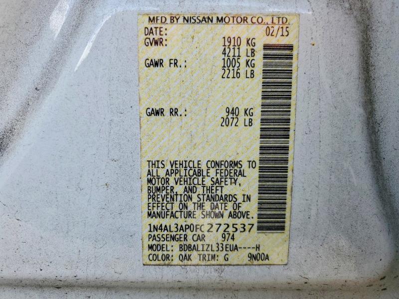 Aukcja sprzedaży 2015 Nissan Altima, vin: 1N4AL3AP0FC272537, numer aukcji: 57675726