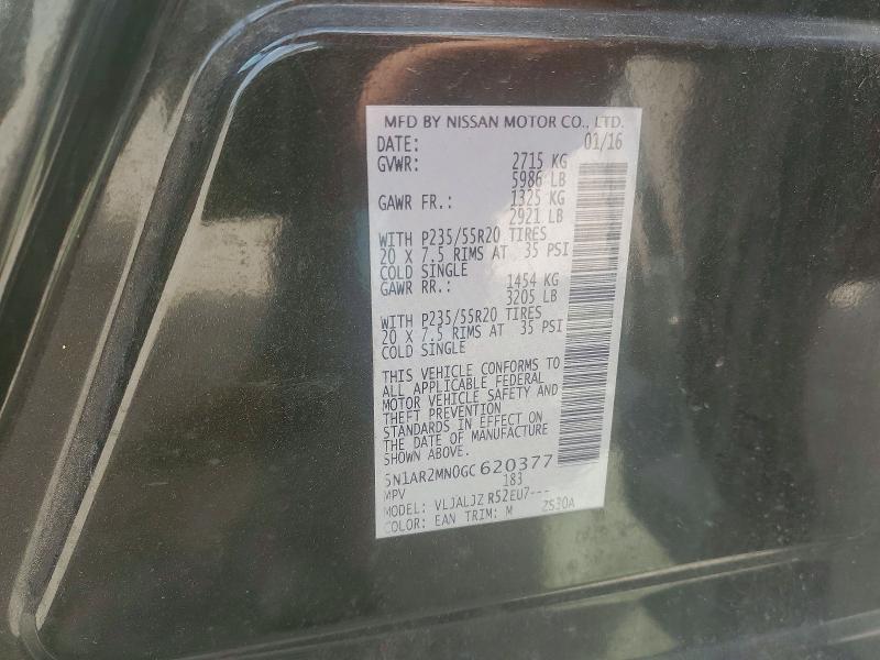 Продажа на аукционе авто 2016 Nissan Pathfinder, vin: 5N1AR2MN0GC620377, номер лота: 59121586