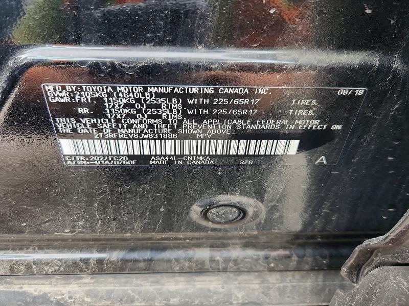 56261796 :رقم المزاد ، 2T3RFREV8JW831886 vin ، 2018 Toyota Rav4 مزاد بيع