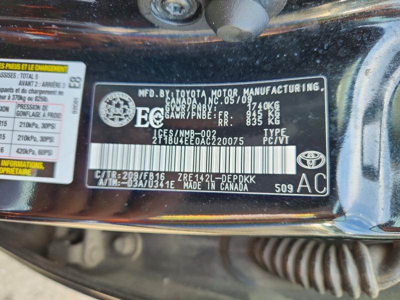 Продажа на аукционе авто 2010 Toyota Corolla, vin: 2T1BU4EE0AC220075, номер лота: 55244406