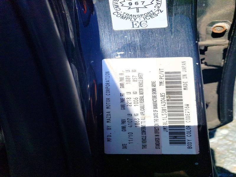 Aukcja sprzedaży 2011 Mazda 3, vin: JM1BL1L53B1430485, numer aukcji: 58626556