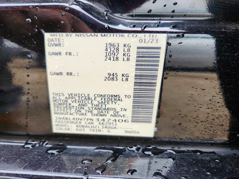 2023 Nissan Altima მანქანა იყიდება აუქციონზე, vin: 1N4BL4DV7PN347406, აუქციონის ნომერი: 57602096