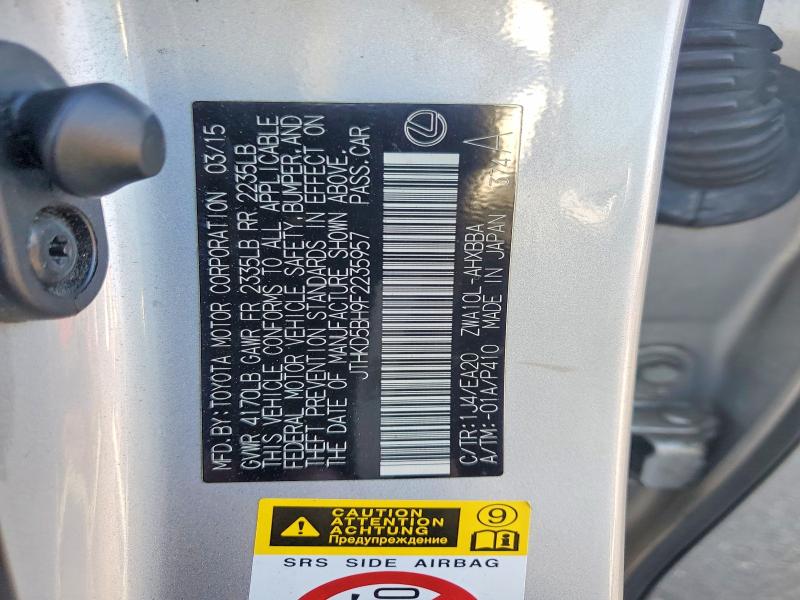 Продаж на аукціоні авто 2015 Lexus Ct, vin: JTHKD5BH9F2235957, номер лоту: 58389426