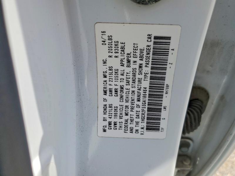Продажа на аукционе авто 2016 Honda Accord, vin: 1HGCR2F55GA186464, номер лота: 55789786