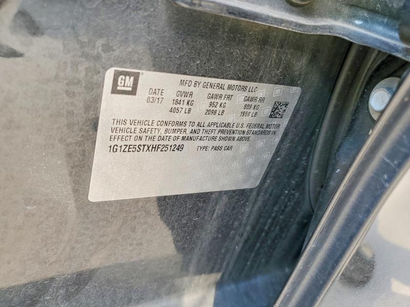 2017 Chevrolet Malibu მანქანა იყიდება აუქციონზე, vin: 1G1ZE5STXHF251249, აუქციონის ნომერი: 57568346