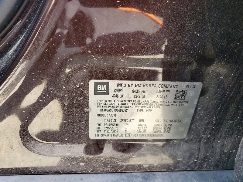 Продаж на аукціоні авто 2013 Buick Encore, vin: KL4CJASB1DB098782, номер лоту: 55877376