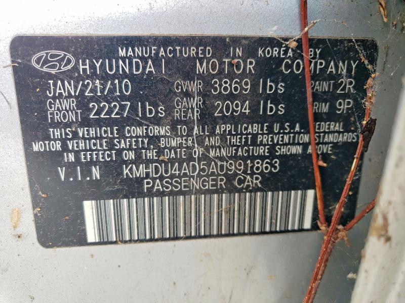 Aukcja sprzedaży 2010 Hyundai Elantra, vin: KMHDU4AD5AU991863, numer aukcji: 58237986