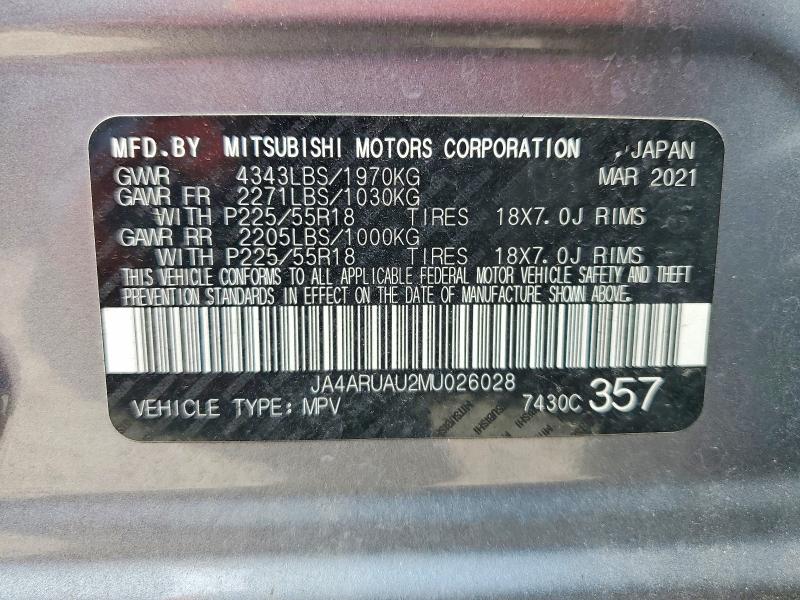 Aukcja sprzedaży 2021 Mitsubishi Outlander Sport, vin: JA4ARUAU2MU026028, numer aukcji: 56184366