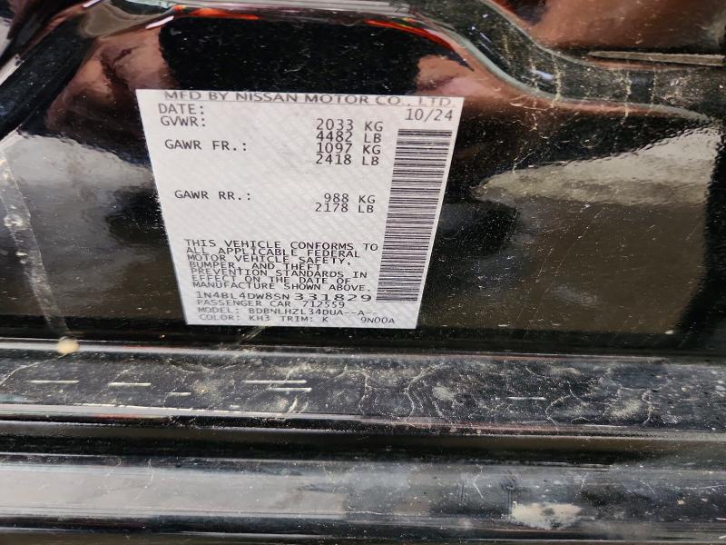 Aukcja sprzedaży 2025 Nissan Altima, vin: 1N4BL4DW8SN331829, numer aukcji: 57348646