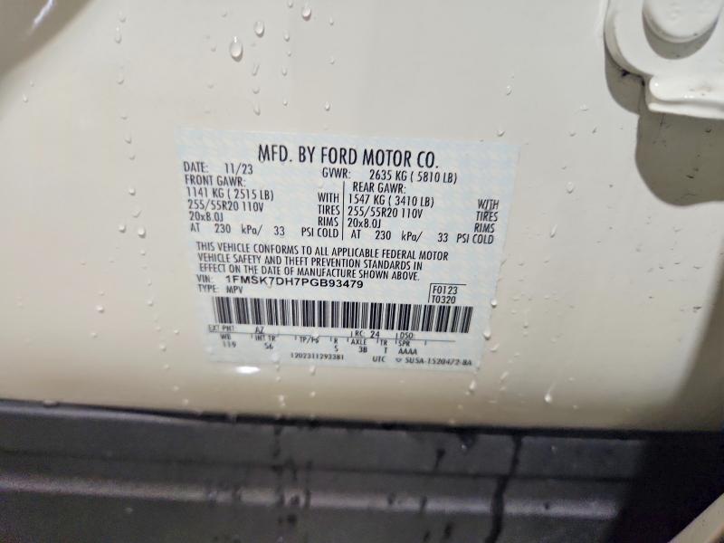 Aukcja sprzedaży 2023 Ford Explorer, vin: 1FMSK7DH7PGB93479, numer aukcji: 58433826