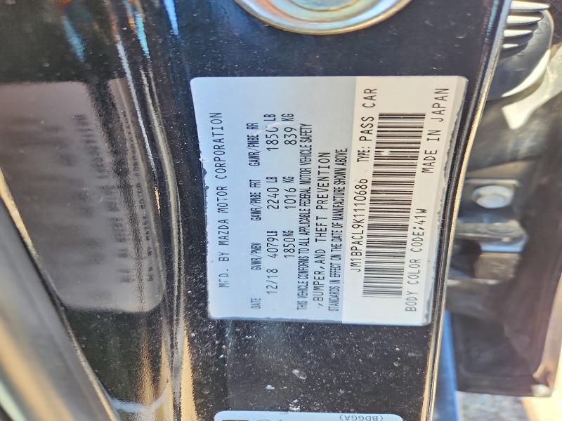 Продаж на аукціоні авто 2019 Mazda 3, vin: JM1BPACL9K1110686, номер лоту: 57204406