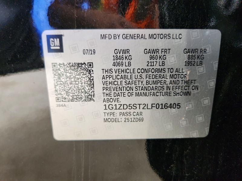 Aukcja sprzedaży 2020 Chevrolet Malibu, vin: 1G1ZD5ST2LF016405, numer aukcji: 57491186