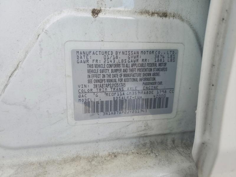 Продаж на аукціоні авто 2018 Nissan Sentra, vin: 3N1AB7AP2JY251745, номер лоту: 57969676
