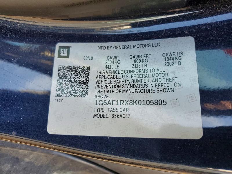 2019 Cadillac Ats მანქანა იყიდება აუქციონზე, vin: 1G6AF1RX8K0105805, აუქციონის ნომერი: 55537406