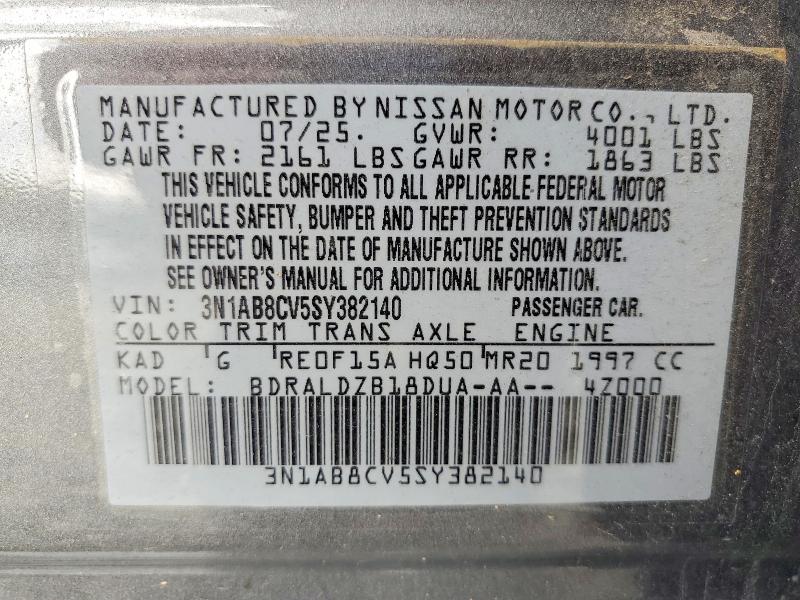 Aukcja sprzedaży 2025 Nissan Sentra, vin: 3N1AB8CV5SY382140, numer aukcji: 59104106