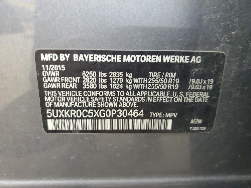 Aukcja sprzedaży 2016 Bmw X5, vin: 5UXKR0C5XG0P30464, numer aukcji: 58168136