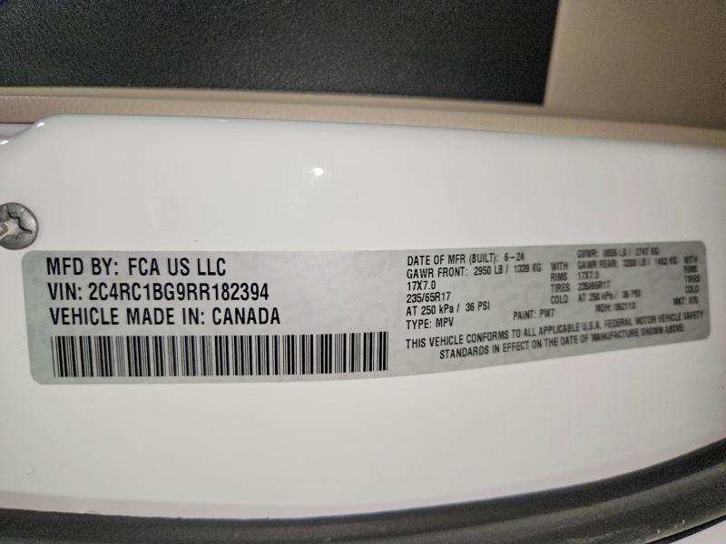56497016 :رقم المزاد ، 2C4RC1BG9RR182394 vin ، 2024 Chrysler Pacifica مزاد بيع