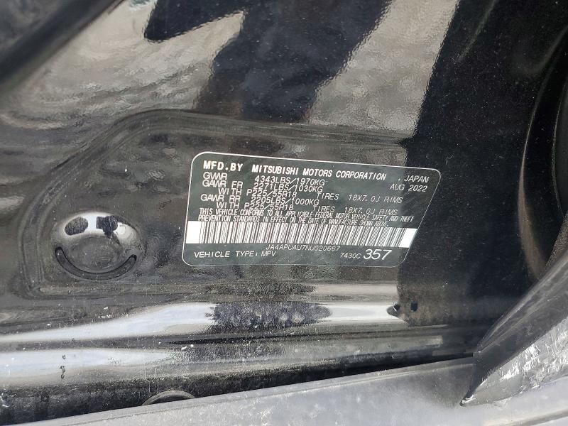 Auction sale of the 2022 Mitsubishi Outlander Sport, vin: JA4APUAU7NU020667, lot number: 57320046