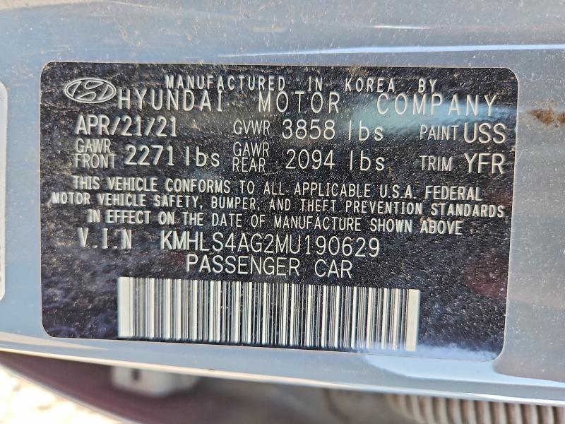 58462146 :رقم المزاد ، KMHLS4AG2MU190629 vin ، 2021 Hyundai Elantra مزاد بيع