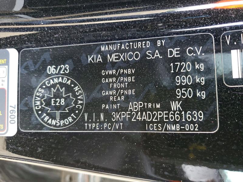 Продажа на аукционе авто 2023 Kia Forte, vin: 3KPF24AD2PE661639, номер лота: 58385236