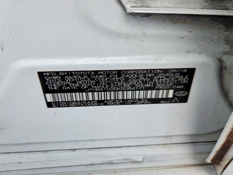 2019 Lexus Is მანქანა იყიდება აუქციონზე, vin: JTHBA1D20K5084171, აუქციონის ნომერი: 56430716