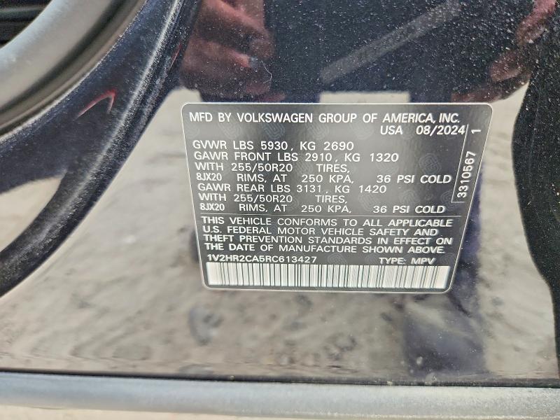 55283376 :رقم المزاد ، 1V2HR2CA5RC613427 vin ، 2024 Volkswagen Atlas مزاد بيع