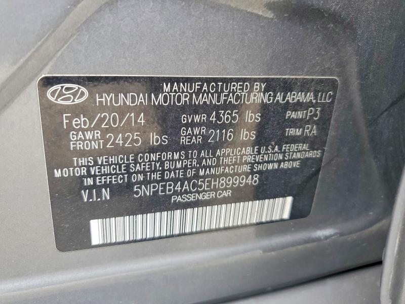 Продаж на аукціоні авто 2014 Hyundai Sonata, vin: 5NPEB4AC5EH899948, номер лоту: 58624286