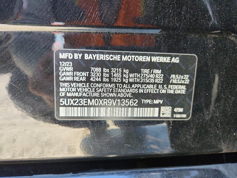 Aukcja sprzedaży 2024 Bmw X7, vin: 5UX23EM0XR9V13562, numer aukcji: 56781016