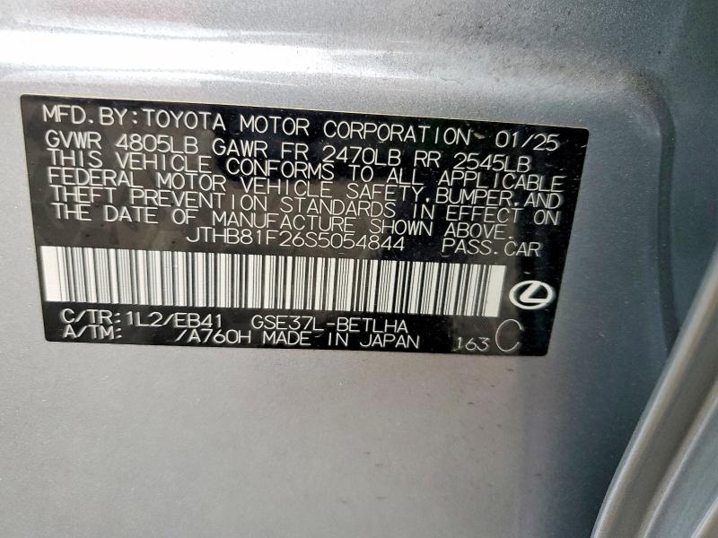 Продаж на аукціоні авто 2025 Lexus Is 300, vin: JTHB81F26S5054844, номер лоту: 58263996