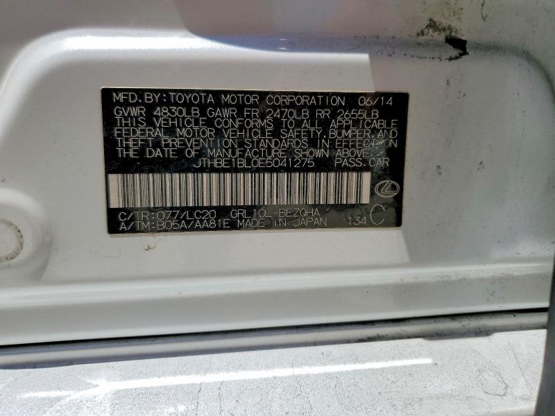 Aukcja sprzedaży 2014 Lexus Gs, vin: JTHBE1BL0E5041275, numer aukcji: 57189626