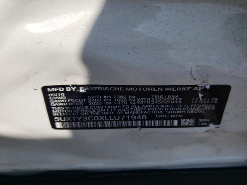 Продаж на аукціоні авто 2020 Bmw X3, vin: 5UXTY3C0XLLU71948, номер лоту: 55593796