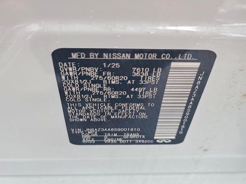Продаж на аукціоні авто 2025 Infiniti Qx80, vin: JN8AZ3AA8S9001810, номер лоту: 57526946
